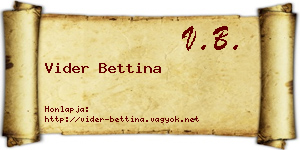 Vider Bettina névjegykártya