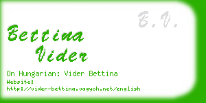 bettina vider business card